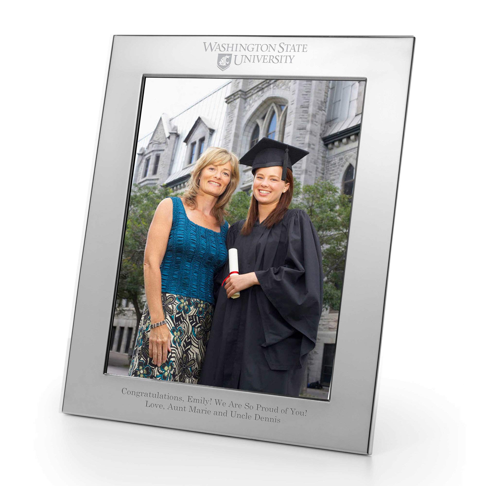 M. LA HART Washington State University Polished Pewter 8x10 Picture Frame