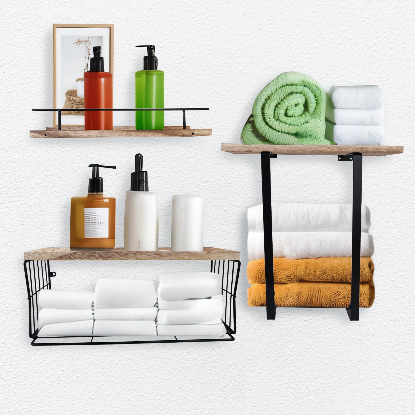 Amazon.com: HXC-BLG Bathroom Shelves Over Toilet for Wall，Floating ...