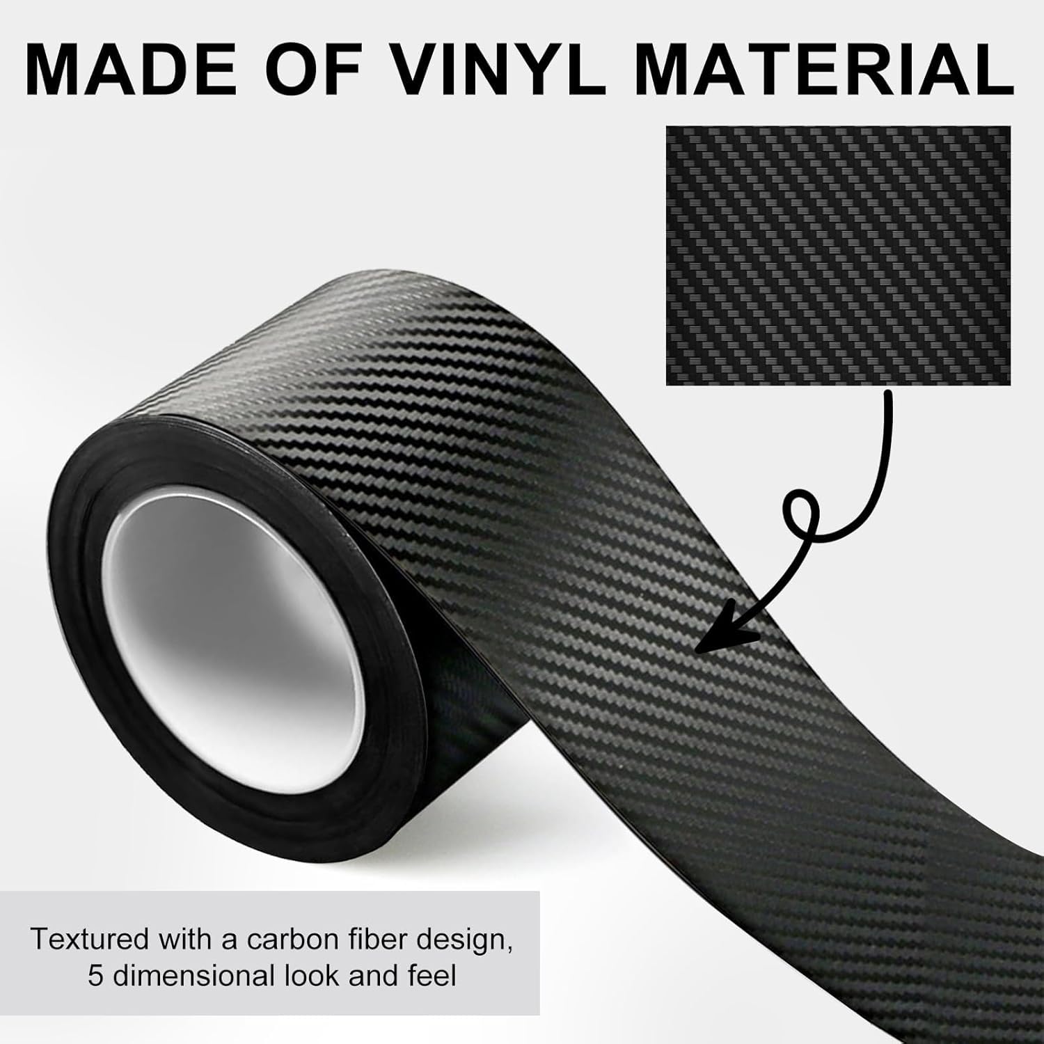 PRIMAVAID Carbon Fibre Car Door Sill Protector Tape, 5 cm x 5 m, High Gloss Black, Anti-Scratch(Black) - Image 4 thumbnail