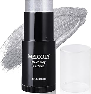 MEICOLY Silver Face Body Paint Stick(1.06 Oz),Blendable Face Paint Stick...