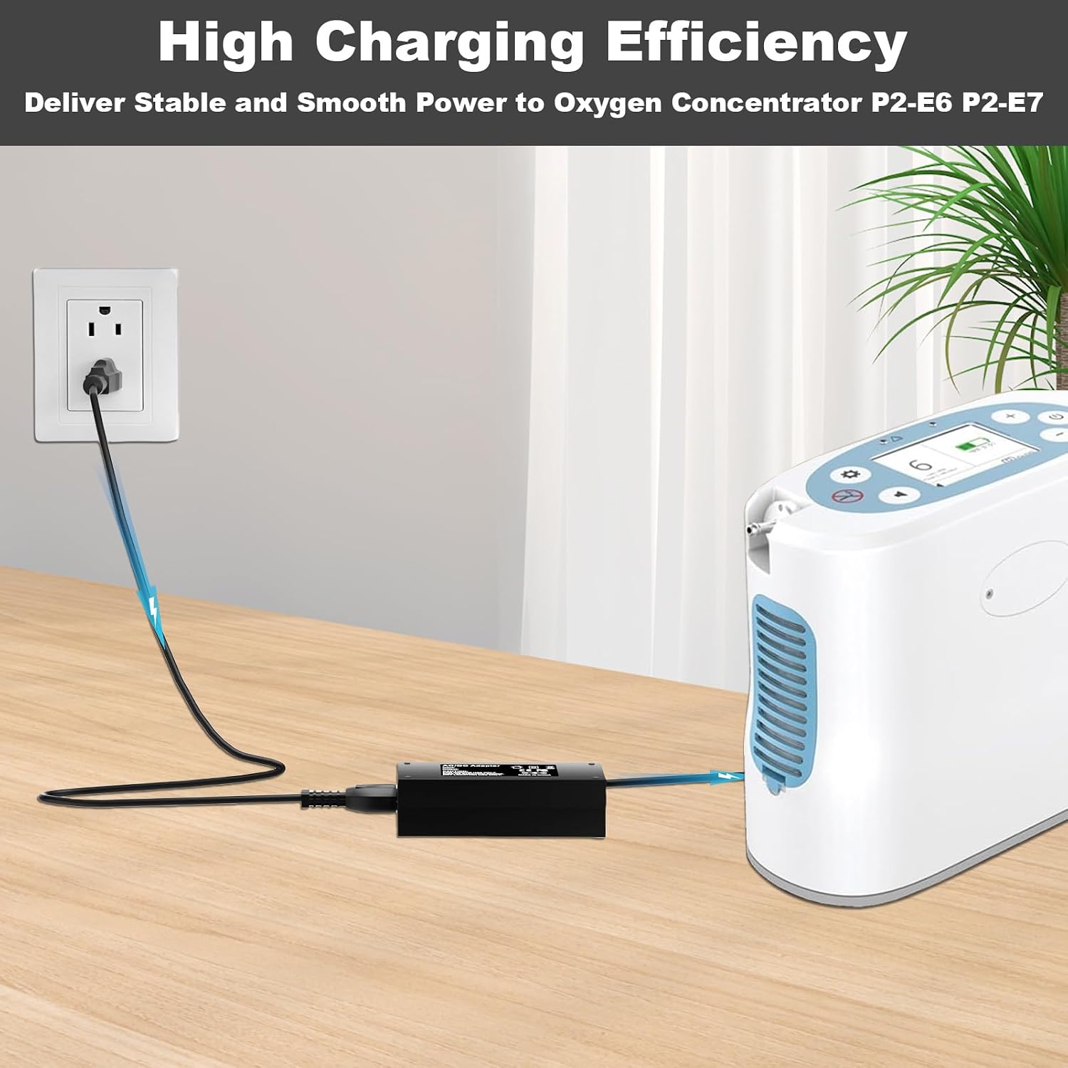 19V Power Adapter for Lifestyle Rhythm Healthcare P2-E6/P2-E7 Portable Oxygen Concentrators P2-E6/P2-E7 Batteries BA-P200 BA-P201 EDAC EM11012E Power Cord Charger