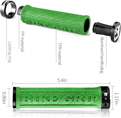 Miniatura 4 de ROCKBROS Agarres de manillar de bicicleta de doble bloqueo para bicicleta MTB, agarre ergonómico de goma antideslizante para scooter, montaña, BMX,