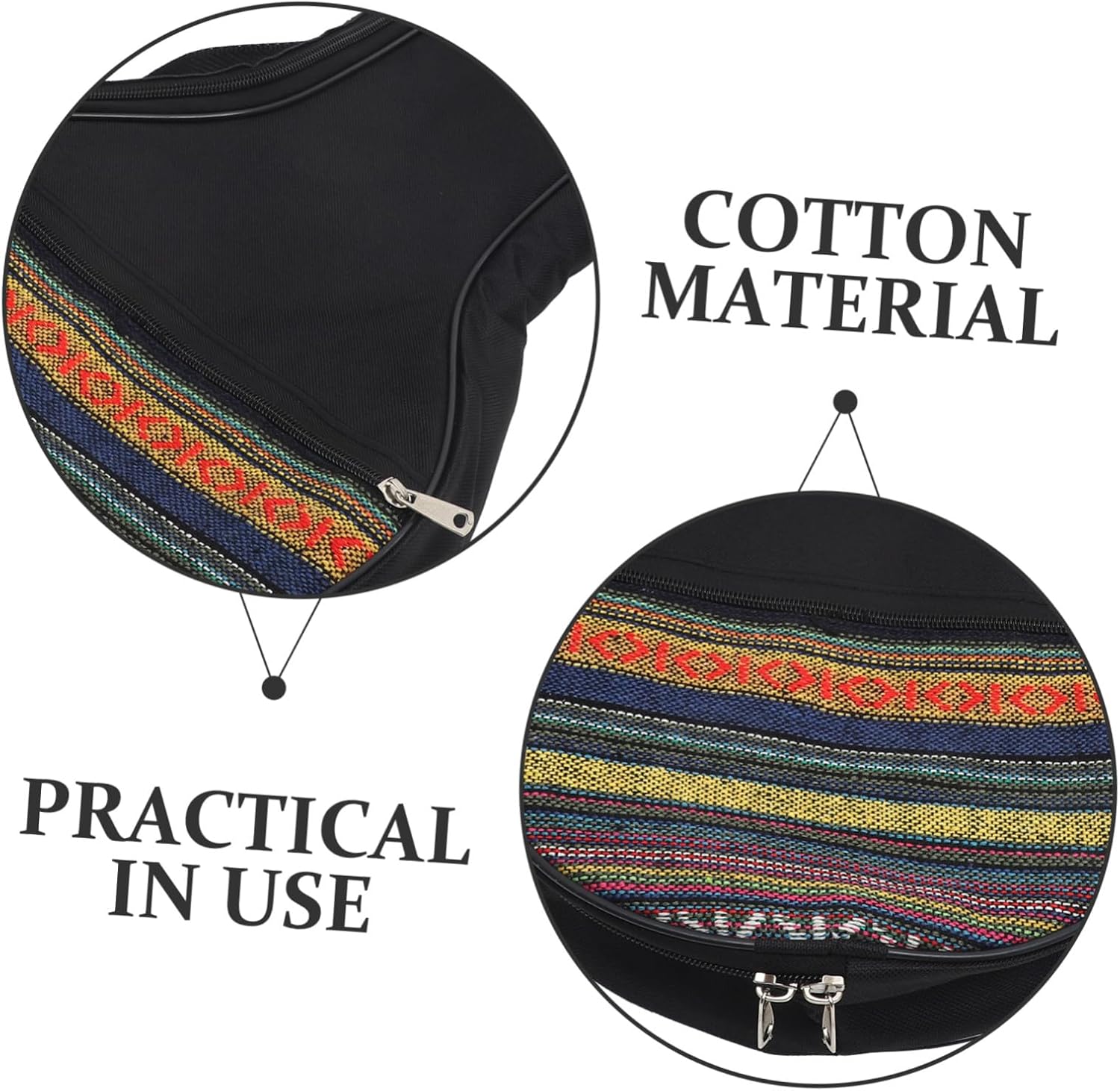 4 String Banjo Bag with Adjustable Shoulder Strap Portable Musical Instrument Storage Pouch Non-Woven Fabric Case with Cushion and Comfortable Inner Lining