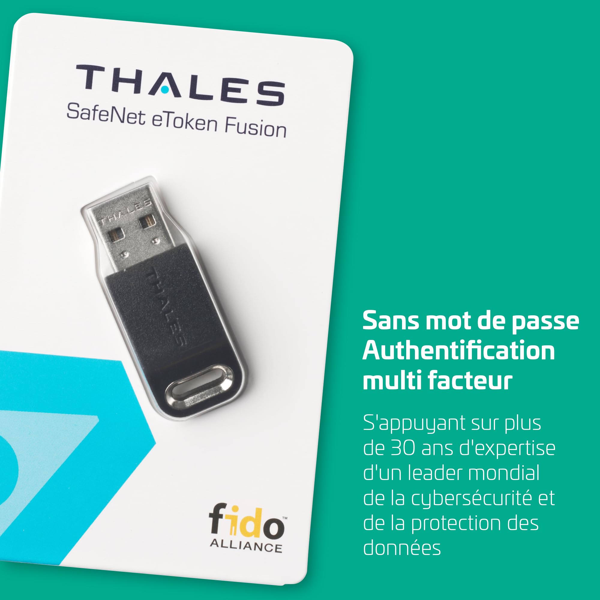 Thales – Clé de Sécurité SafeNet eToken Fusion – Résistante Aux Attaques de hameçonnage, pour Les Certificats Numériques et l’Authentification FIDO2 pour Les Applications Web et PC – USB-A-1