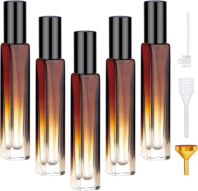 Segbeauty Frascos de Perfume Recarregáveis com Spray de Névoa, 10 mL, Pacote com 5 e Acessórios