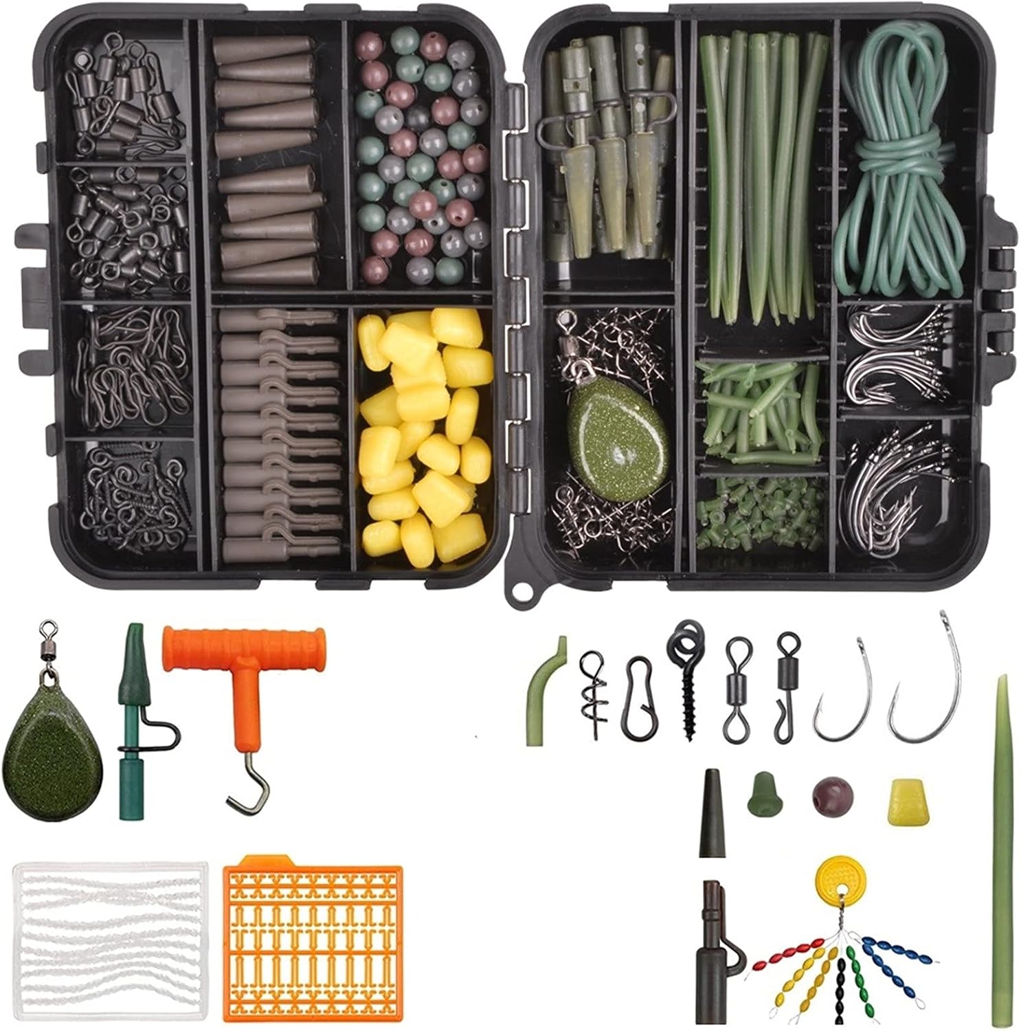 277Pcs Carpfishing Tackle Including 21 Types Fishing Accessories Carp Hooks Swivels Anti Tangle Sleeves Hook Fishing Tackle DKEKE