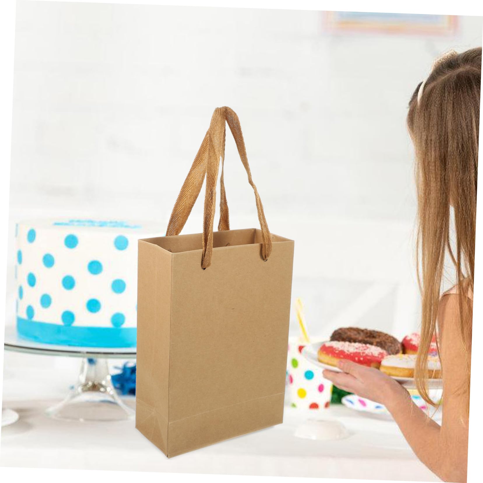 Bolsas de Papel para Dulces con Asas 25 Piezas Marrón