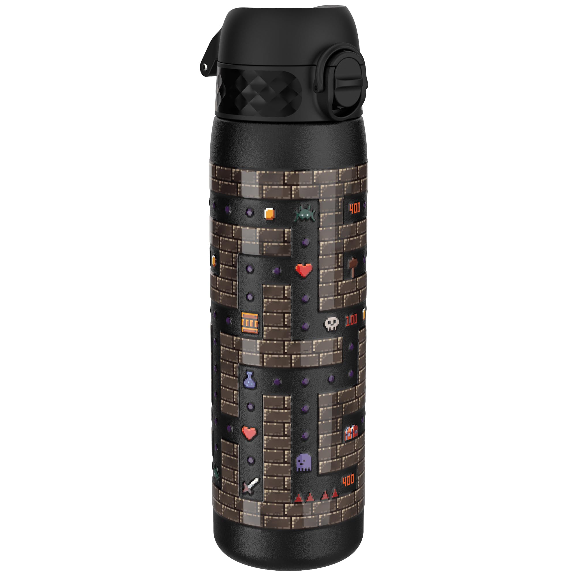 ION8 Vacuum Insulated Steel Water Bottle, 500 ml/17 oz, Leak Proof, Easy to Open, Secure Lock, Dishwasher Safe