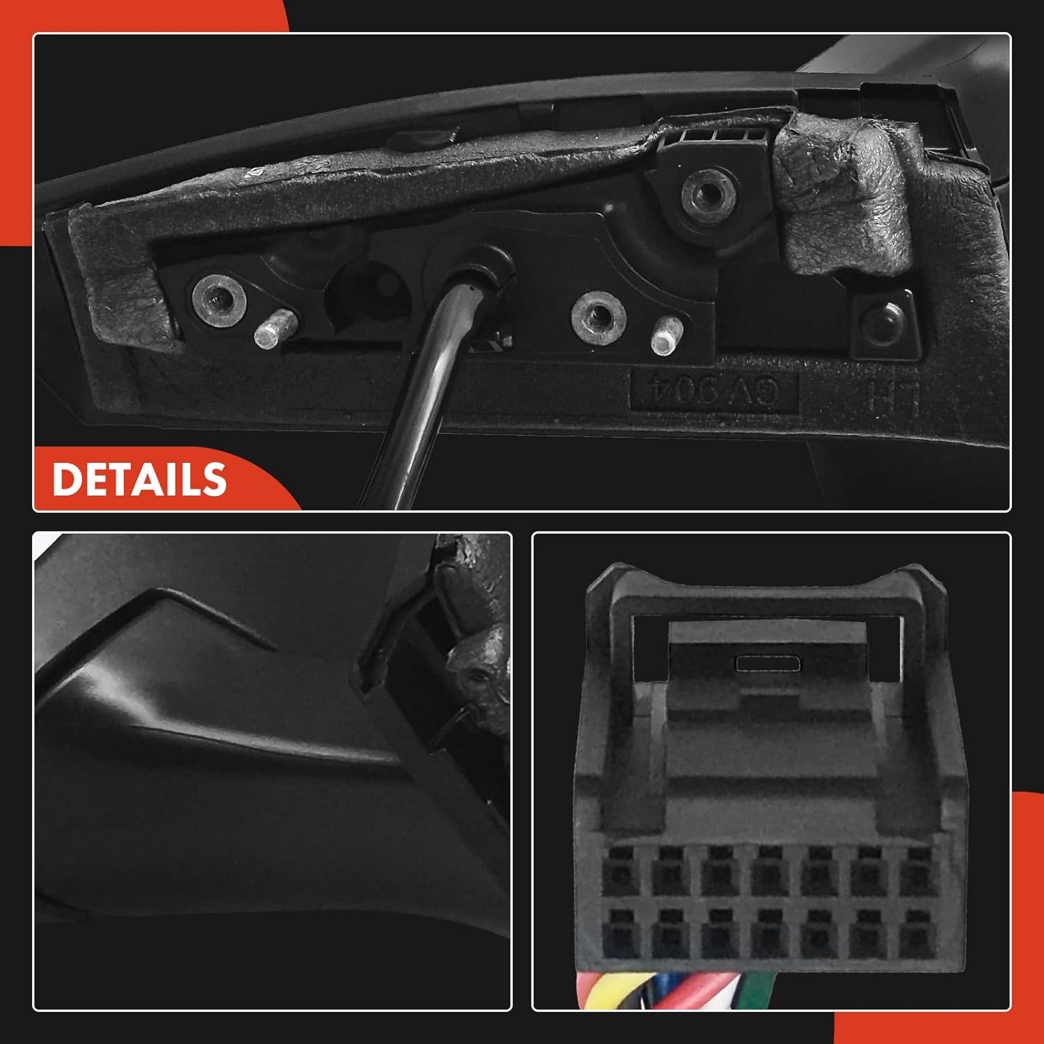 A-Premium Driver Side Power Door Mirror - Compatible with Toyota C-HR CHR 2018 2019 2020 2021 2022 - Heated Power Folding Black w/Turn Signal Puddle Light Blind Spot Detection