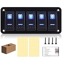 Vista 11 de Panel de Interruptor de Palanca de 3 Posiciones Impermeable de Aluminio, Panel de Interruptor Basculante de 12V/24V, Interruptor de Coche/Barco de 5