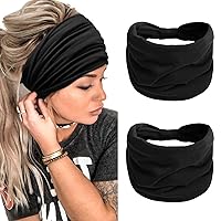 Vista 10 de TERSE Diademas para mujer de 7 pulgadas extra anchas para la cabeza, antideslizantes, bohemias, bandas para el cabello para mujer, banda de pelo