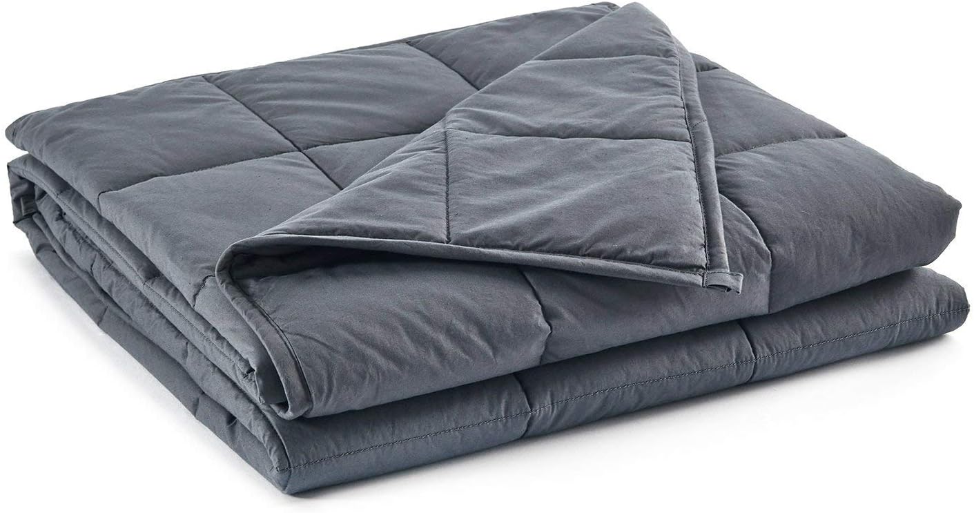 RelaxBlanket Kids Weighted Blanket | 40''x60'',5lbs | for Child Between 40-70 lbs | Premium Cotton Material with Glass Beads | Dark Grey