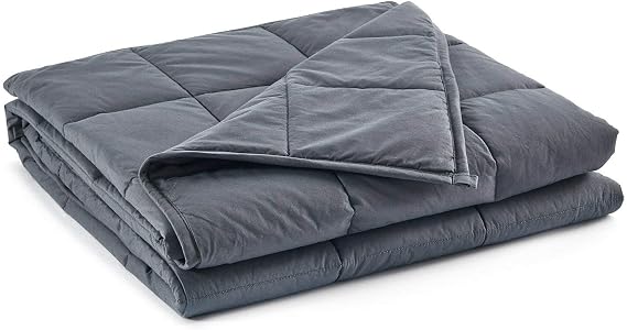 RelaxBlanket Weighted Blanket | 60''x80'',10lbs | for Individual Between 90-140 lbs | Premium Cotton Material with Glass Beads | Dark Grey