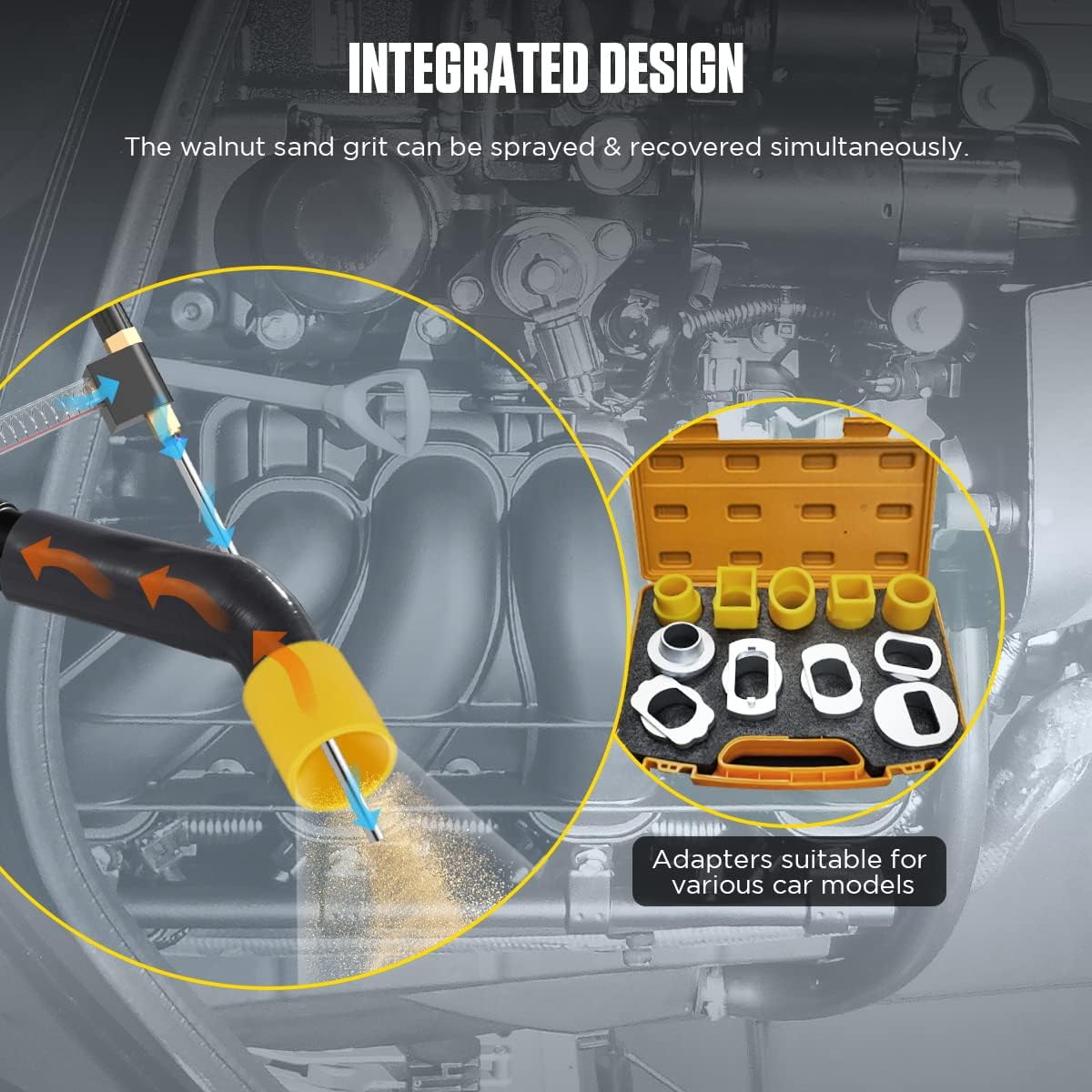 Automotive Engine Intake Pipe Valve Clean Machine Valvetronic System Walnut Powder Sand Carbon Deposits Cleaner AUTO Fuel Cleaning Tools : Automotive