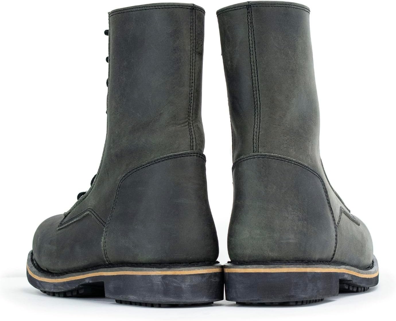 Milwaukee Leather MBM9065 Men's Antique Black Lace-Up High-Rise Boots - 7