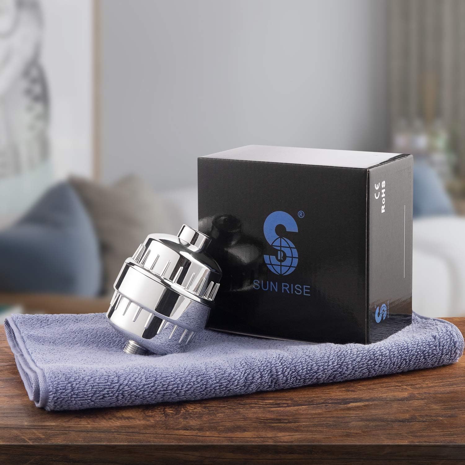 20-Stage Shower Head Filter, Showerhead Filter for Hard Water, High Output Shower Water Filter with 3 Replaceable Filter Cartridges for Removing Chlorine, Polished Chrome - - 