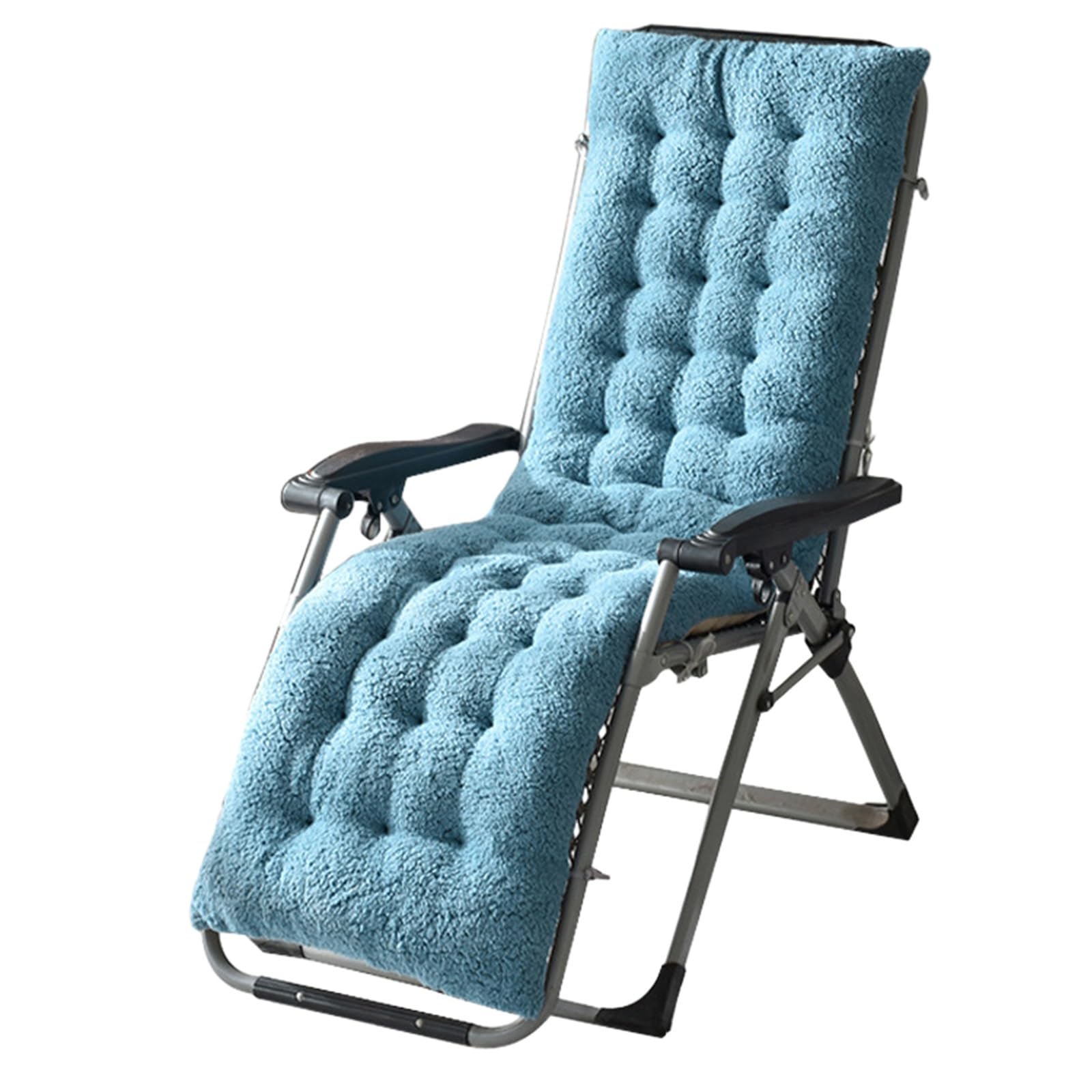 Chaise longue d'extérieur et coussin bleu 160 x 50 cm pour canapé inclinable de terrasse
