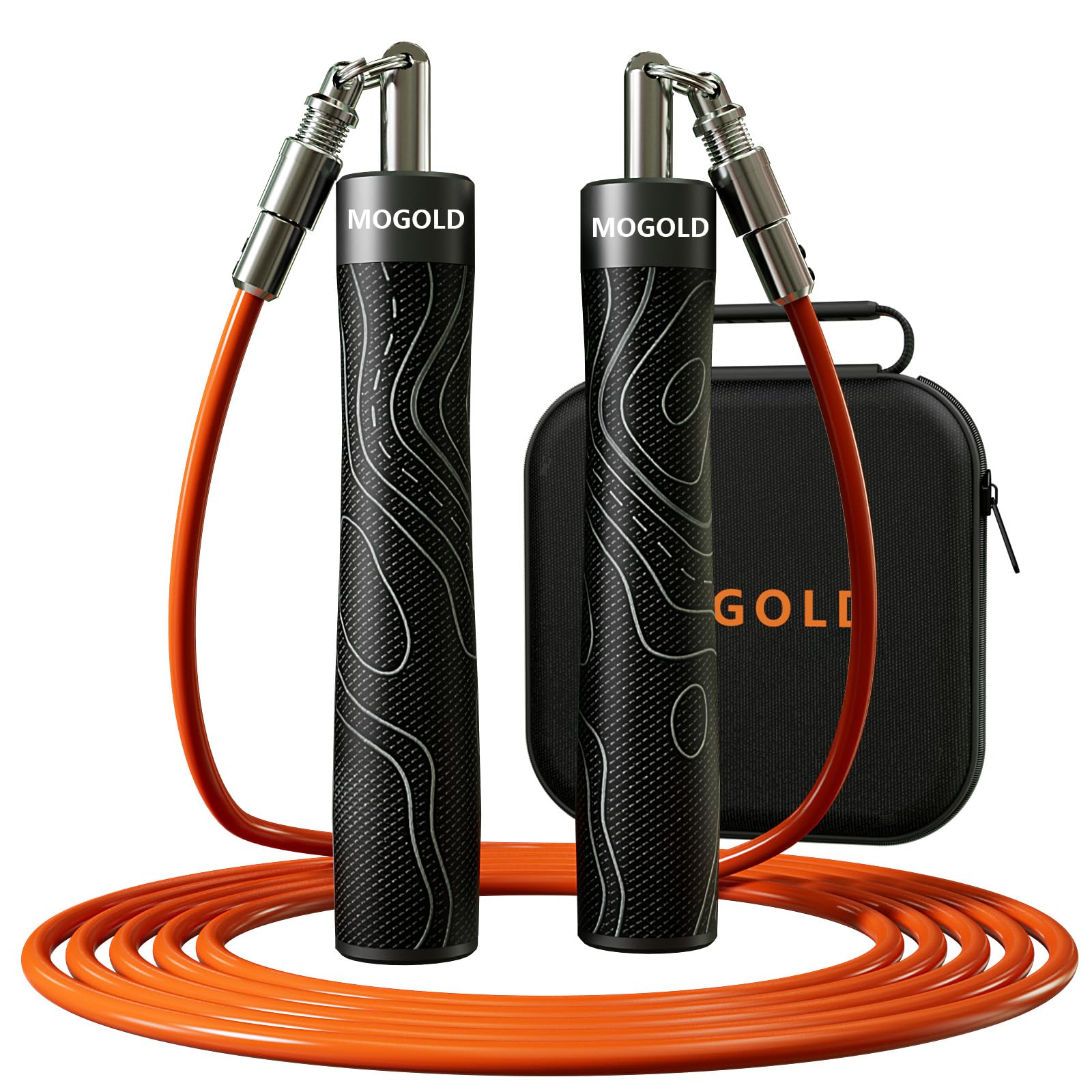 Weighted Jump Rope for Men Women -Interchangeable 1/5lb 1/4lb 1/2lb Heavy jump ropes - 360 Degree Spin - Length Adjustable,Ergonomics Leather Grip Skipping Rope for Fitness Weight Loss & More