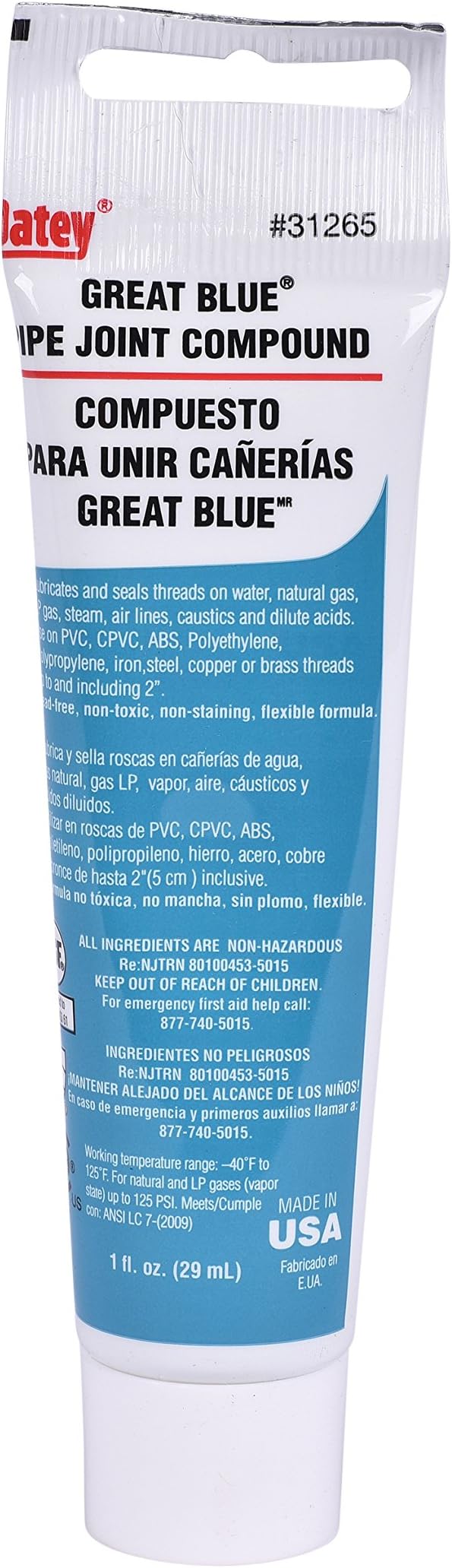 31265 Great Blue Pipe Joint Compound, 1 fl.Ounce