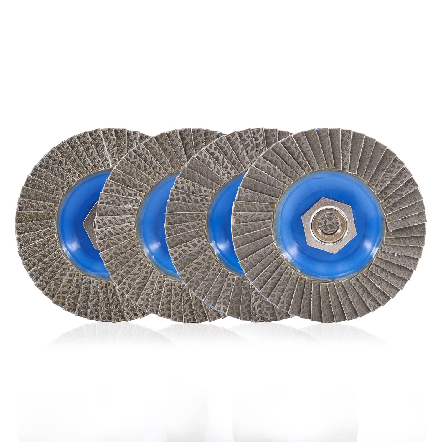4.5" Diamond Flap Disc Grinding Sanding Wheels - Ceramics,Sander Tile, Stone,Glass,Concrete, Granite with 5/8 inch-11 Metal Thread Adapter£¨4PCS£©