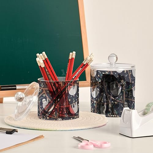 Miniatura 6 de Sloths - Tarros con tapas, tarros de almacenamiento, recipientes de baño, recipientes para lavandería, dispensador de hisopos de algodón para