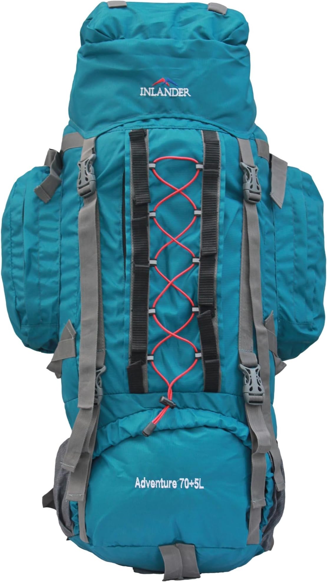 INLANDER70+5 L Teal Blue Travel Bag for Hiking Trekking Daypack Rucksack with Rain Cover … …