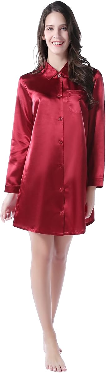 قميص نسائي من الساتان متوسط الحجم من ريتشي هاوس، بيجامة، مقاس S-XL RHW2788