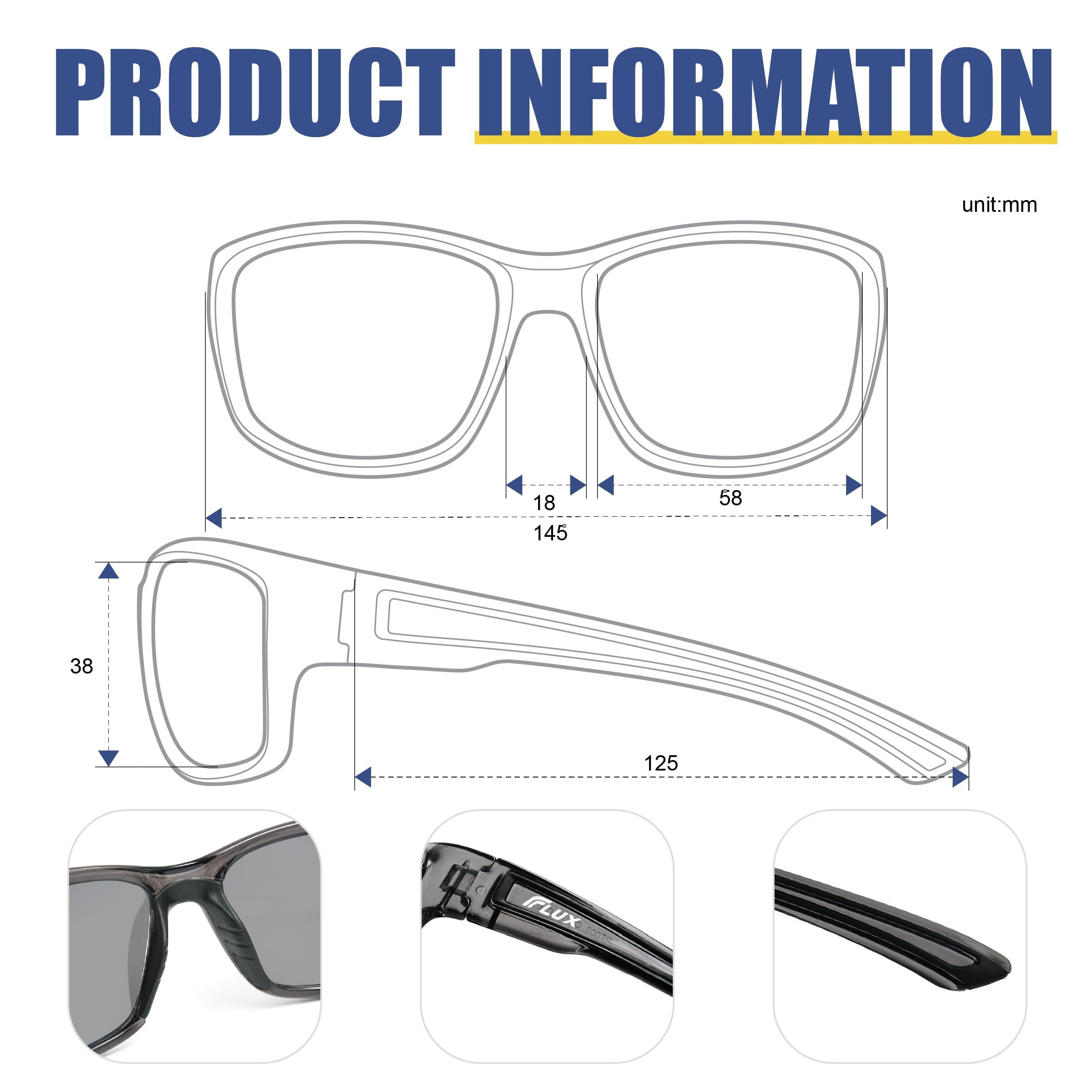 Icecube DYNAMIC Gafas de sol deportivas polarizadas con protección UV400 con función antideslizante y marco ligero, para hombres y mujeres al conducir, correr, béisbol, golf, deportes casuales y actividades