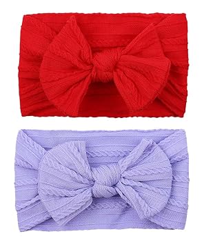 Love Heart Bow Headband for Baby Girls Valentines Hair Band Hair Accessories for Toddler TSFD23 Red Lavender, One Size