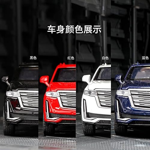 Miniatura 6 de Modelo de coche 132 para Cadillac Escalade Off-Road Vehículo de aleación de juguete de fundición a presión con sonido y luz tira hacia atrás varios