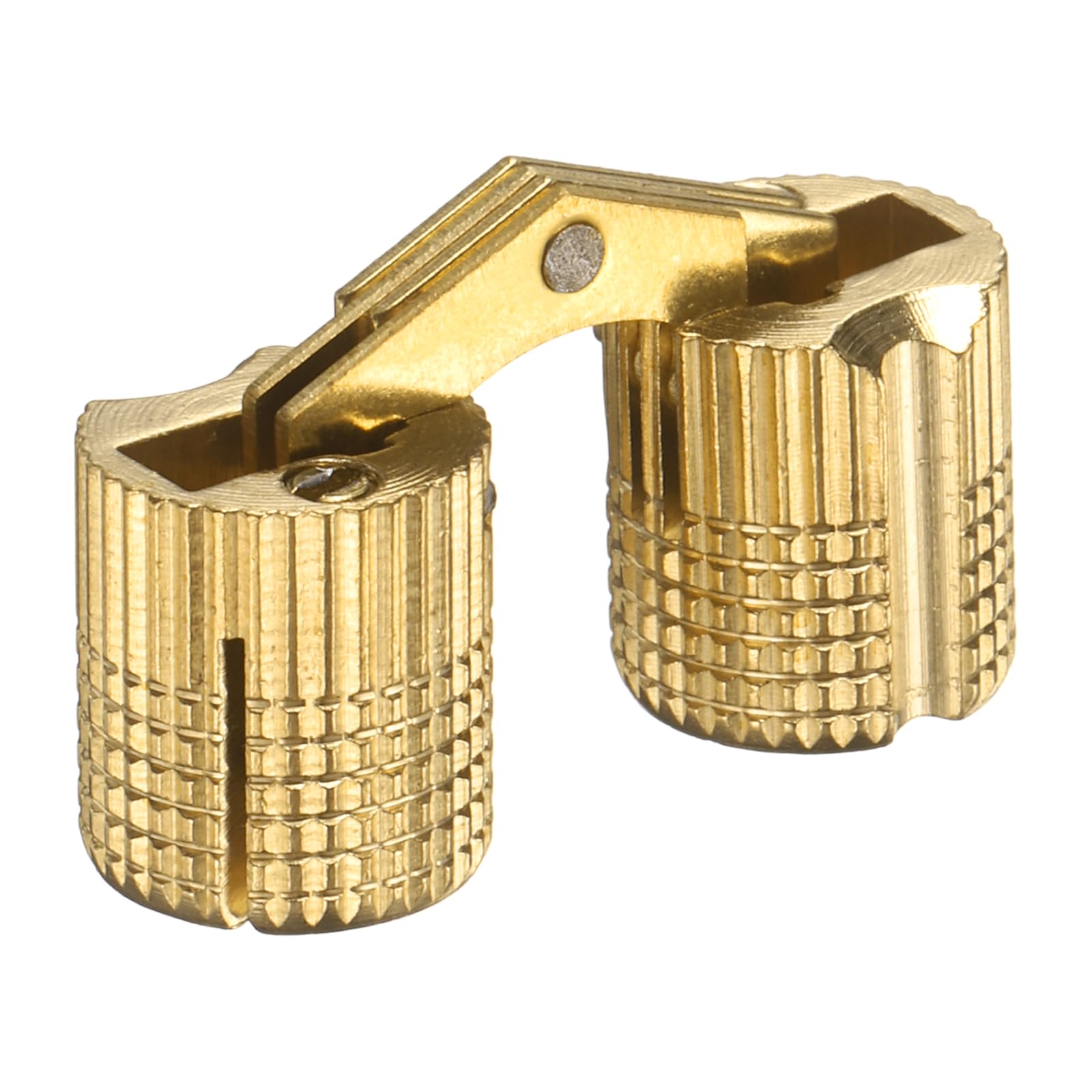 uxcell Invisible Brass Barrel Hinges, 12x27mm Cylindrical Hidden Cabinet Furniture Hinges Electroplated Finish 180 Degree Opening Angle for DIY Jewelry Box Furniture Hand, Gold Tone