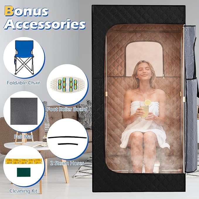 Sauna Portátil Giantex 1200W Tienda de Vapor con Control Remoto miniatura 7