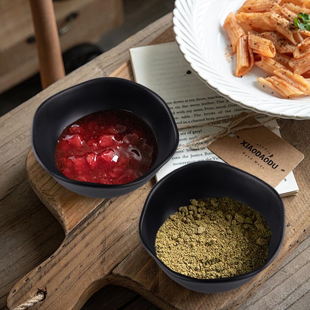 Piccole ciotole per cereali, set da 8 pezzi, colore nero, per bambini, riutilizzabili, per colazione, snack, dessert, salsa, insalata, zuppa (nero)