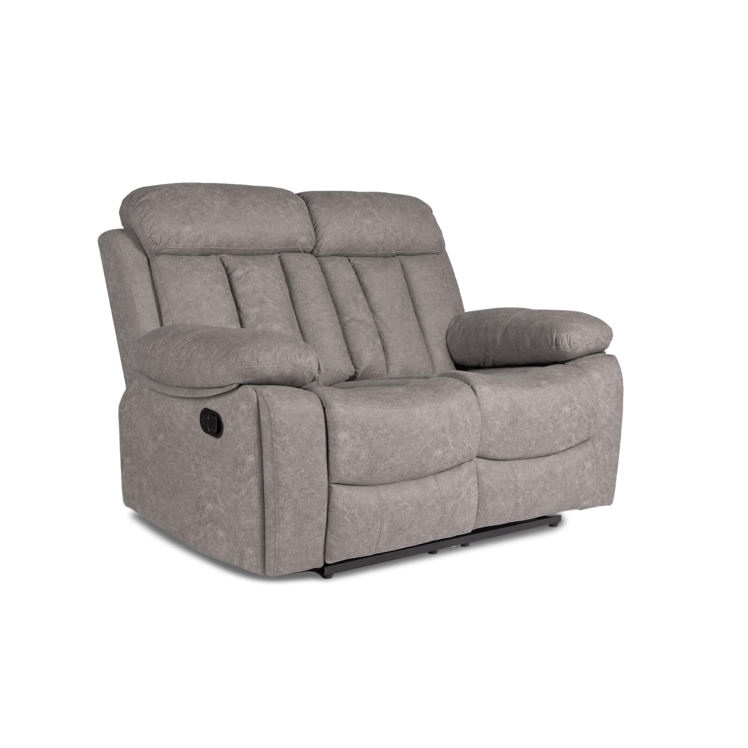 duehome | Sofá 2 Plazas, Sofá Reclinable, Asiento de Descanso, Modelo Kendal, Acabado en Tejido Color Marengo, Medidas: 152 cm (Largo) x 101 cm (Alto) x 97 (Fondo)