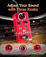 Vista 100 de FLAMMA FC05 Mini pedal de modulación con brida de coro Trémolo Phaser Vibrato Rotary Liquid Autowah Stutter Ring LowBit