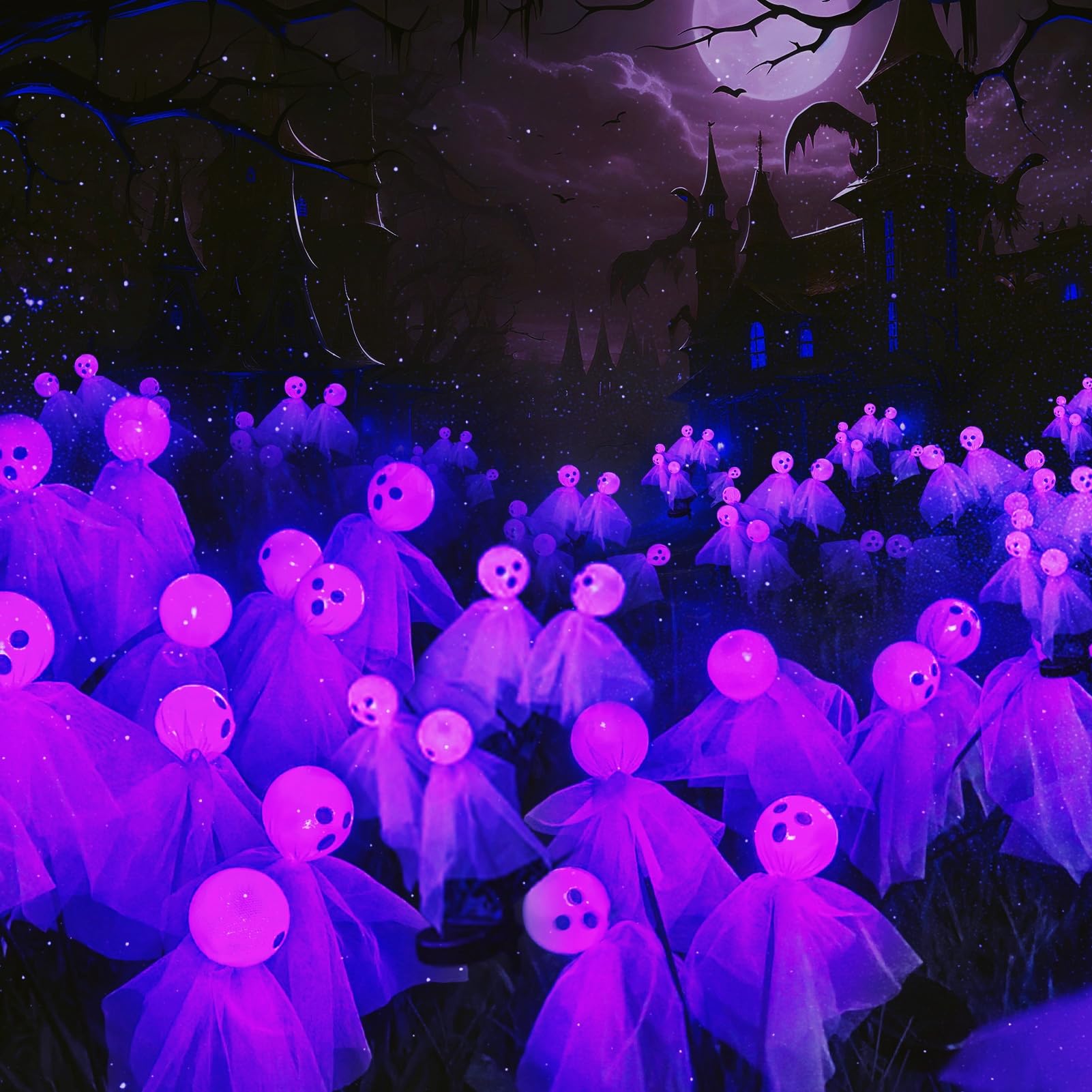 MAOYUEHalloween Solar Path Lights, Purple, Pack of 1