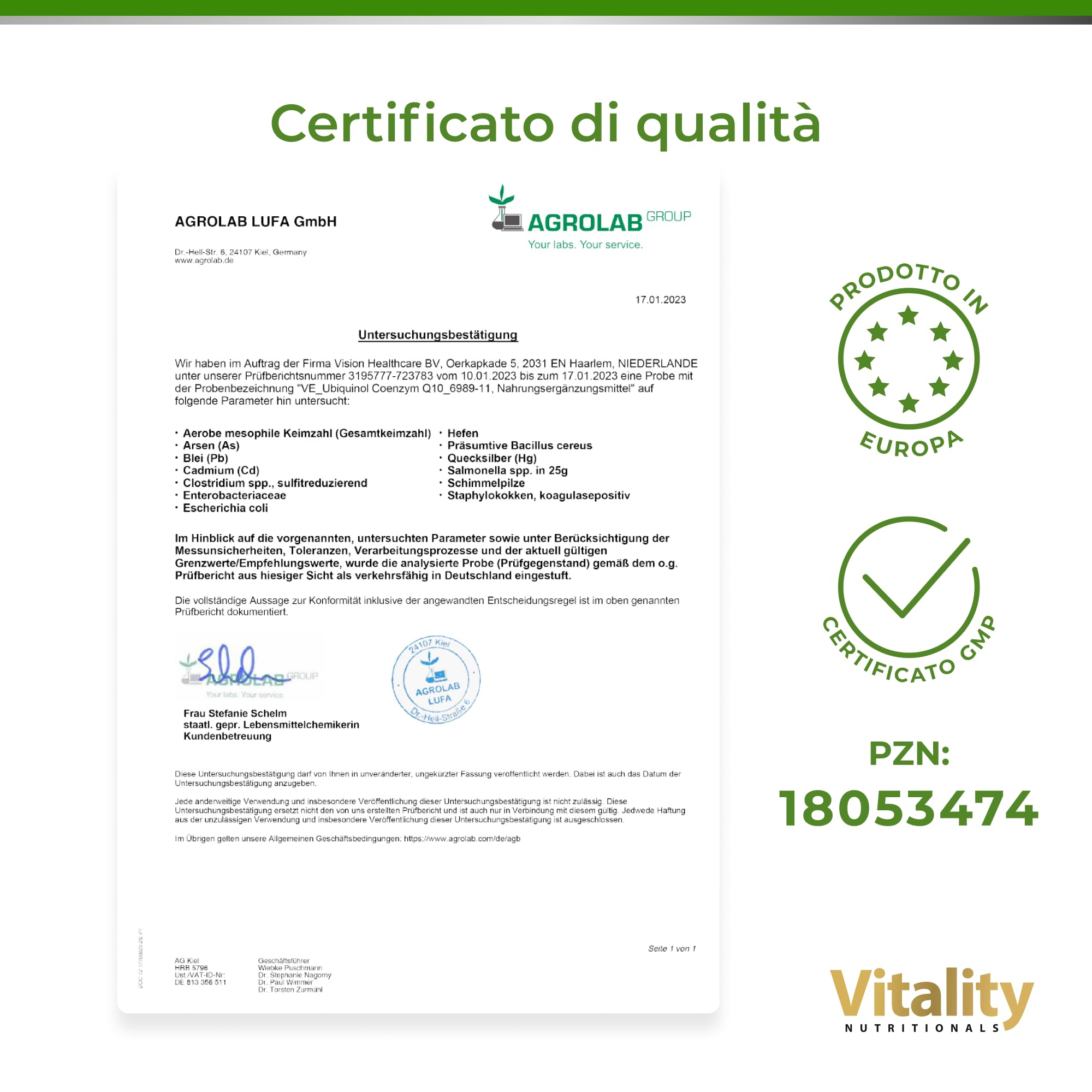 Vitality Nutritionals Coenzima q10, Ubiquinolo fino all'800% più biodisponibile del normale CoQ10, 100 mg di ubichinolo. Senza additivi. Energia Antiossidanti Anti-invecchiamento. Ubiquinol CoQ10