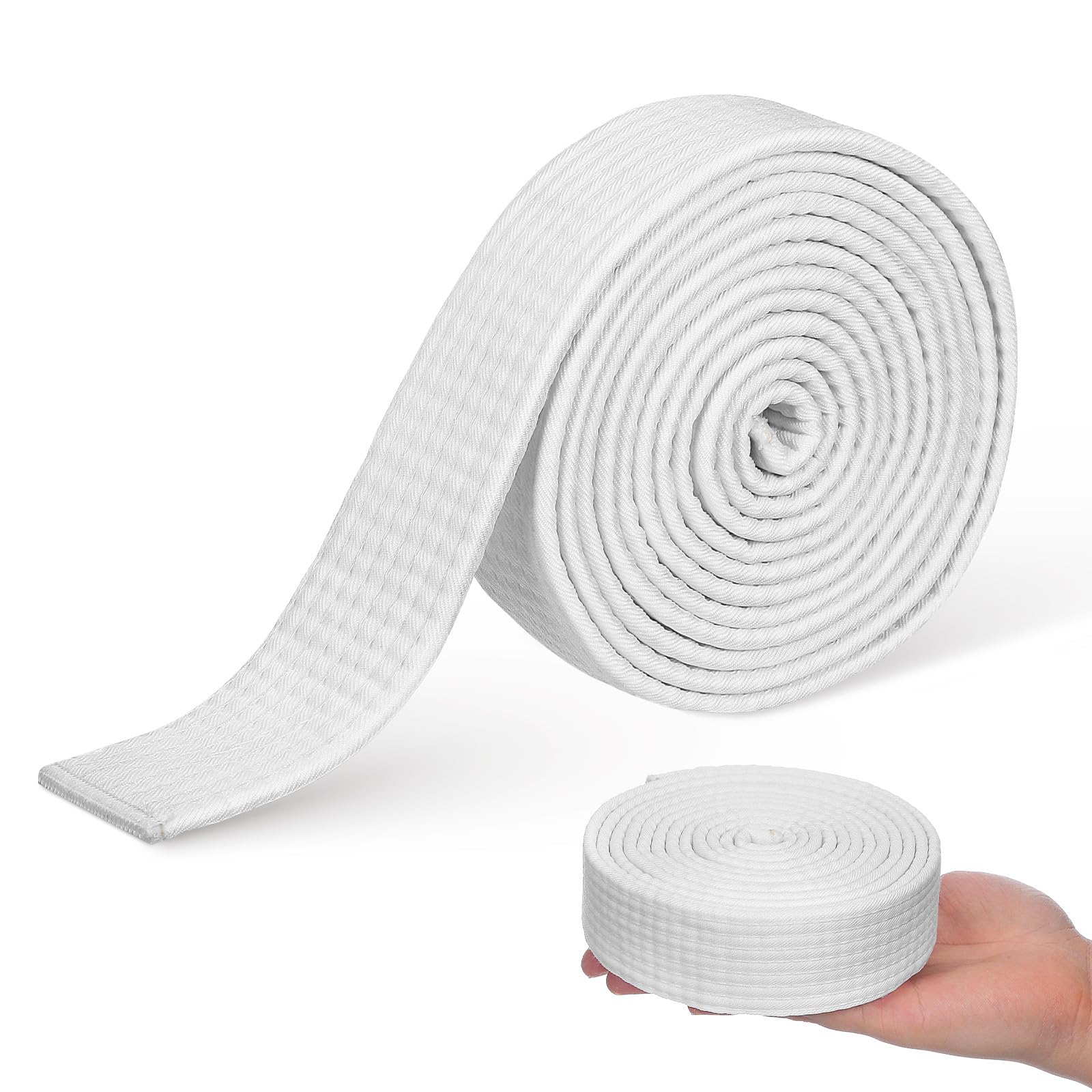 Cinturón de Taekwondo Blanco para Mujer y Hombre, Material de Algodón y Cáñamo, Adecuado para Entrenamiento y Competición en Artes Marciales