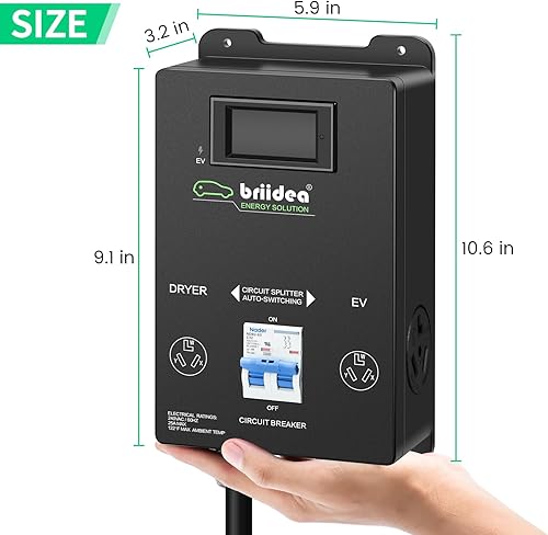 Miniatura 7 de Briidea Interruptor de alimentación automático para secadora y EV, carga rápida tu EV, NEMA 14-30