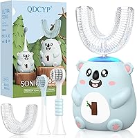 Vista 1 de Cepillo de dientes eléctrico en forma de U para niños, limpieza sónica automática de 360°, 6 modos, 4 cabezales de cepillo, bonito diseño de koala