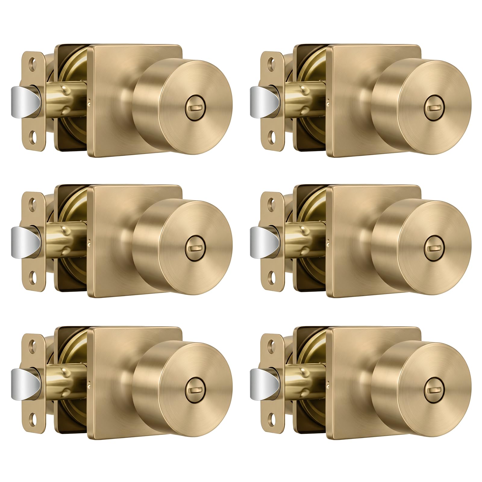 Goldenwarm Matte Black Door Knobs - 6 Pack -31