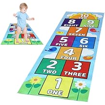 Hop Scotch Inside Rug for Kids, Hopscotch Rug for Kids, Non-Slip Indoor Play Mat, 23.6x47.2 In, Durable & Easy to Clean, Perfect for Bedrooms, Playrooms, Daycares, Preschools Fun Learning & Play