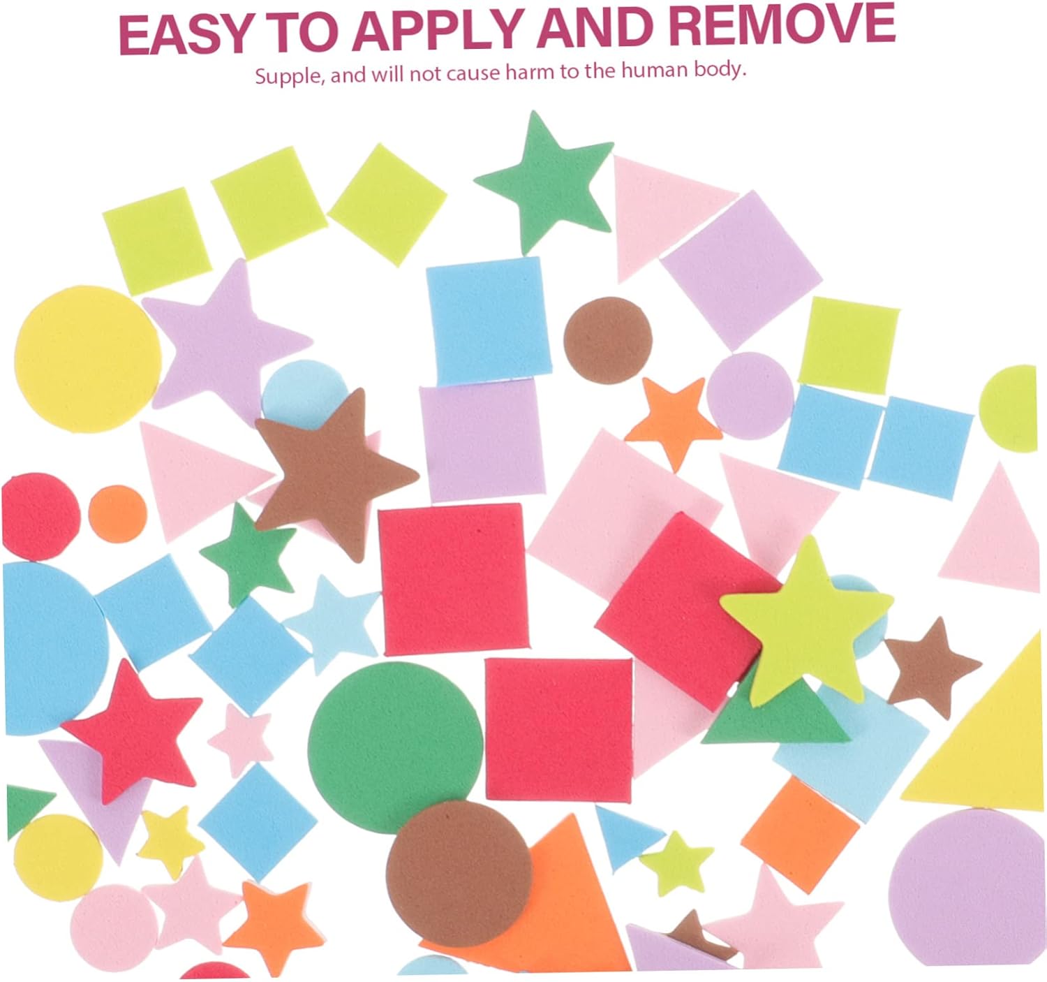 Gadpiparty 4sets Geometric Shape Foam Stickers for Boys and Girls Self-Adhesive Craft Supplies for Parties Fun Projects and Home Decor Shapes Moving Eyes