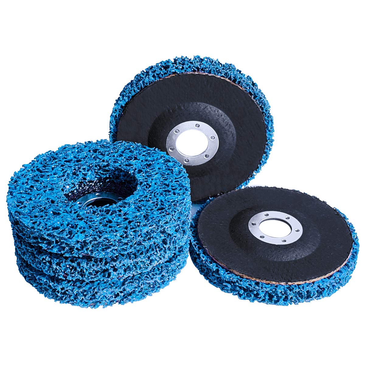 M-jump 5 Pack - 4-1/2 x 7/8 Blue Paint and Rust Stripper Brush Easy Strip Discs Clean & Remove Paint, Rust and Oxidation