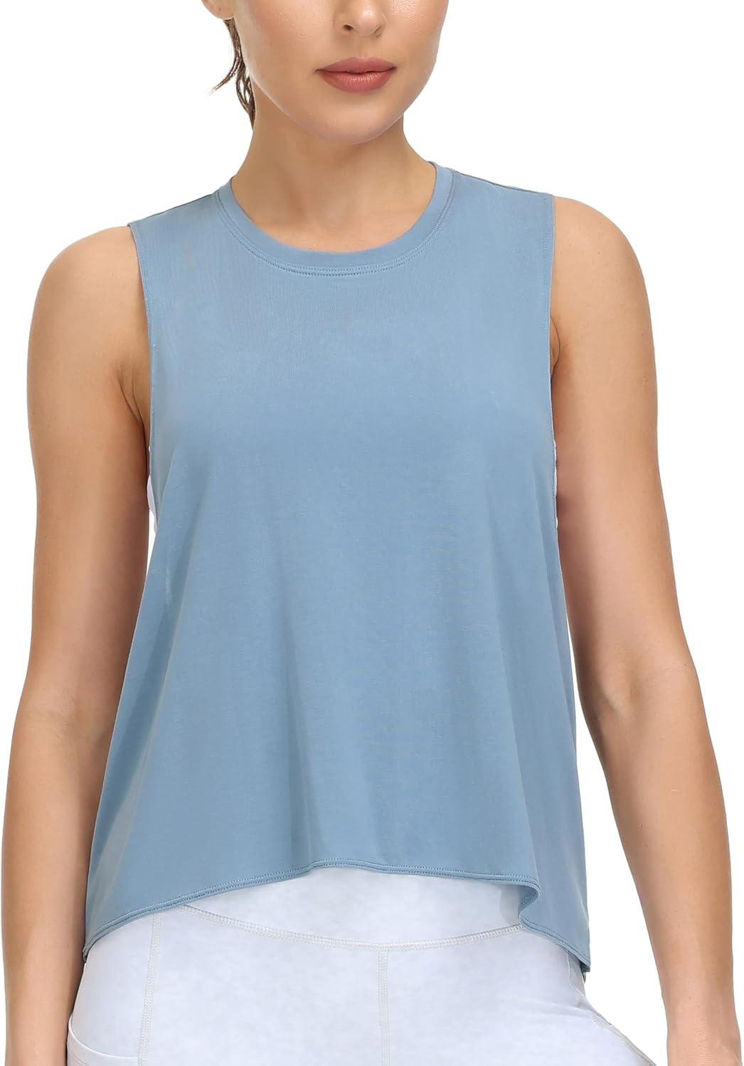 THE GYM PEOPLE Women's Open Cross Back Workout Tank Tops Loose Fit Sleeveless Yoga Running Shirts - Image 2