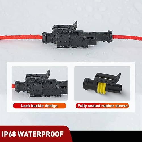 Vista 36 de Nilight Conector de terminal 50020R de 2 pines de 16 AWG de cable impermeable de 0.059 pulgadas, paquete de 10