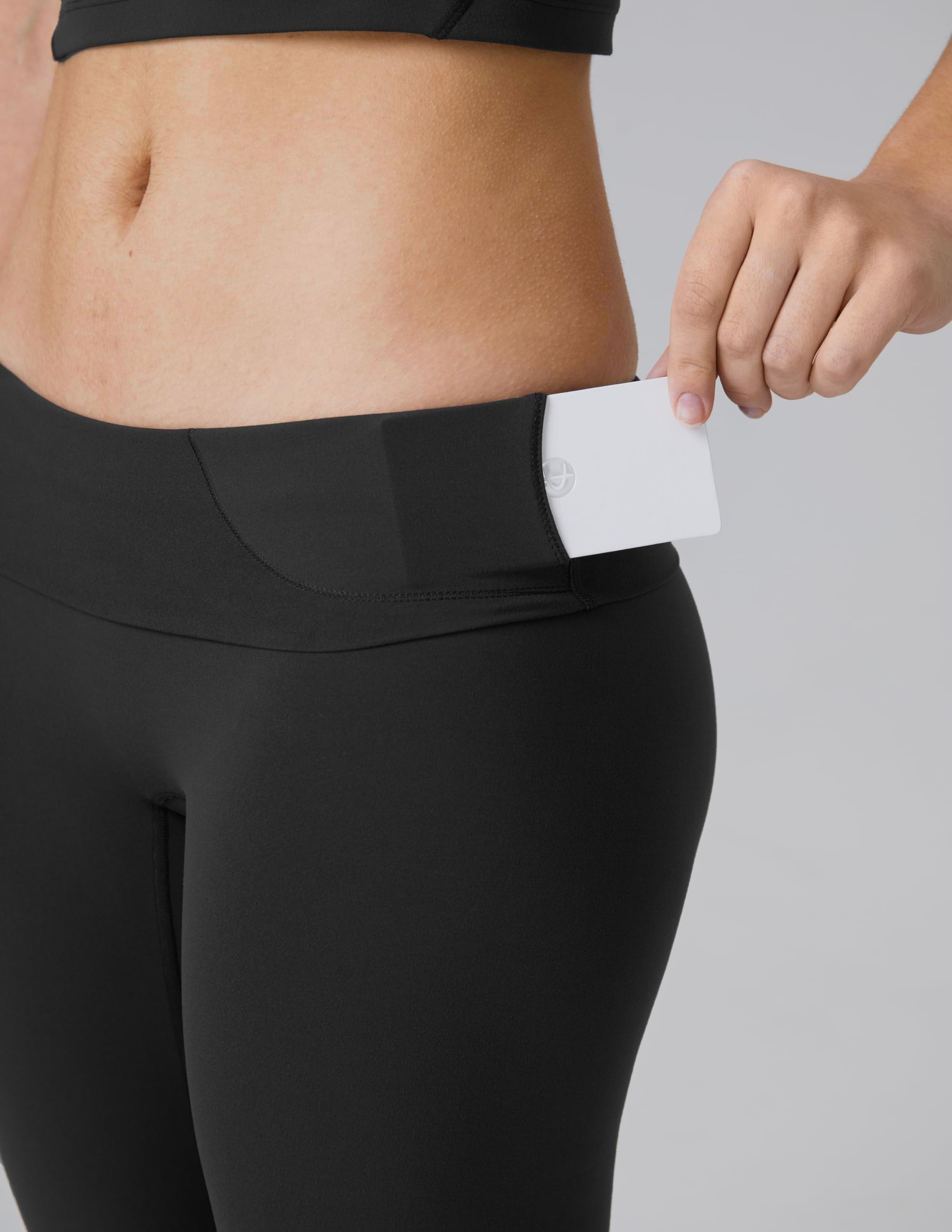 Colorfulkoala Dreamlux Leggings Yoga Mujer sin la Costura Delantera 28 Pulgadas / 71 cm, Negro, M