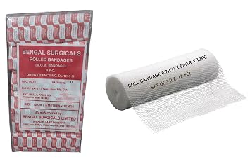Absorbent Cotton Medical Gauze Roll Bandage 6inch(15cm x 5mtr)(1Pack i.e.12Rolls)