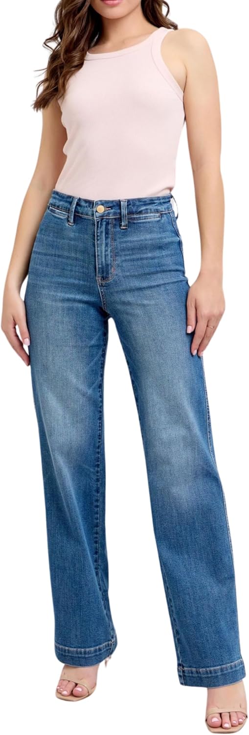 Judy Blue High Waist Straight Denim Trouser, Inseam 32" - Image 2
