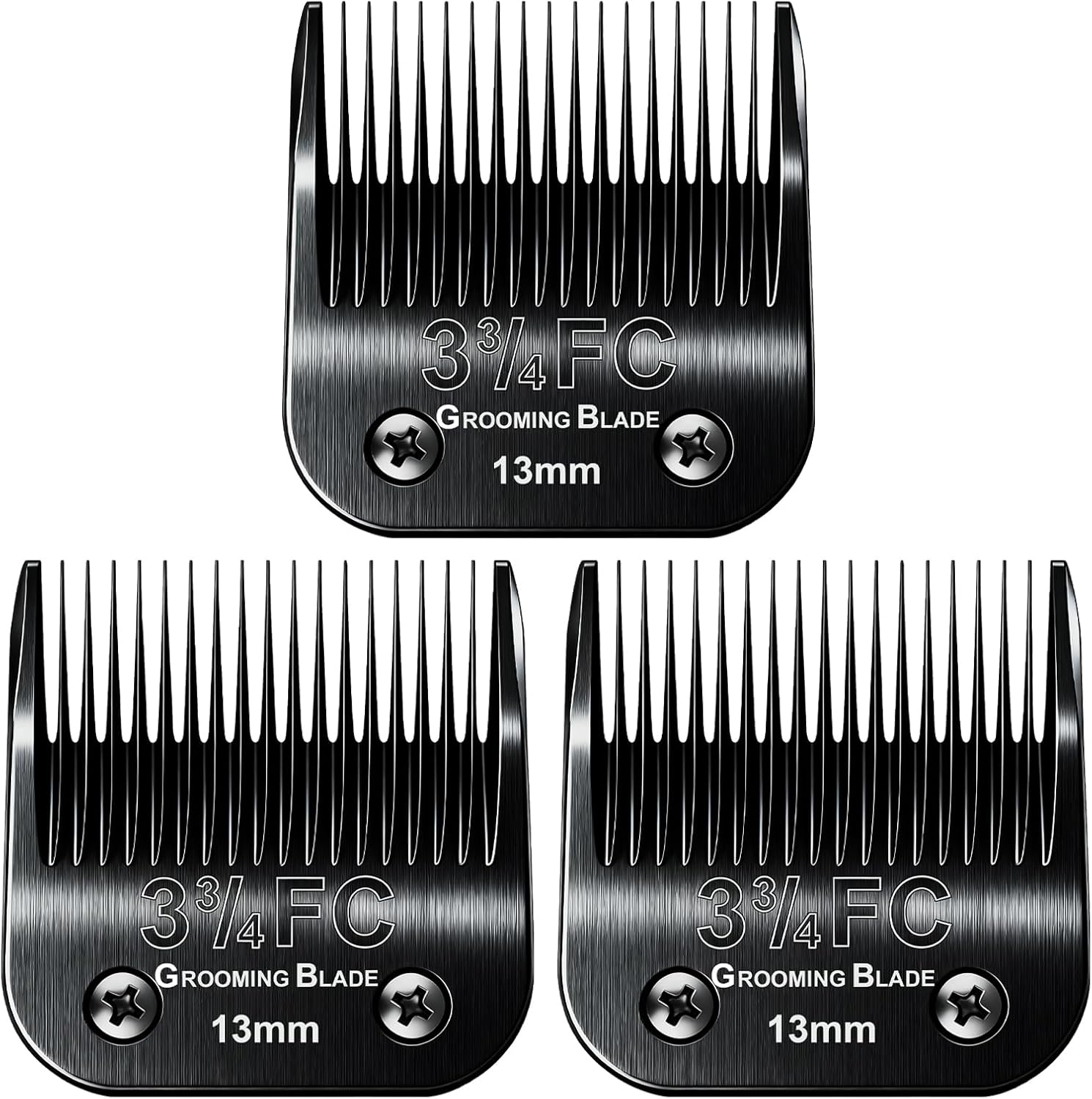 3 Pcs Size 7FC Detachable Dog Grooming Blades, Compatible with Andis, Oster A5, Wahl KM10 Series Clippers, Cut Length 3.2mm, Black (7FC 3.2mm, 3Pcs)